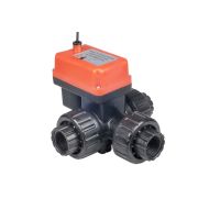 Кран электроприводный Runxin Q934013-40 (24V)PVC (трехходовой)